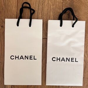 2 Chanel Small White Gift Bags